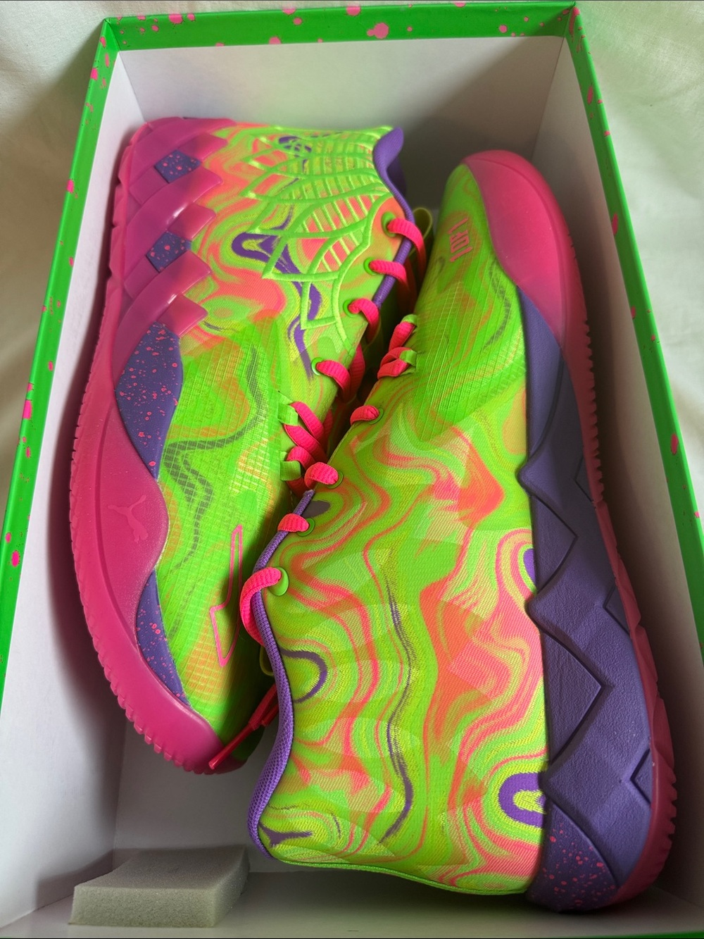 Puma Neon Green & Hot Pink Sneakers - Picture 5 of 5